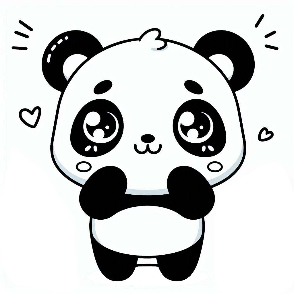 Coloriage Dessine un panda très mignon à imprimer