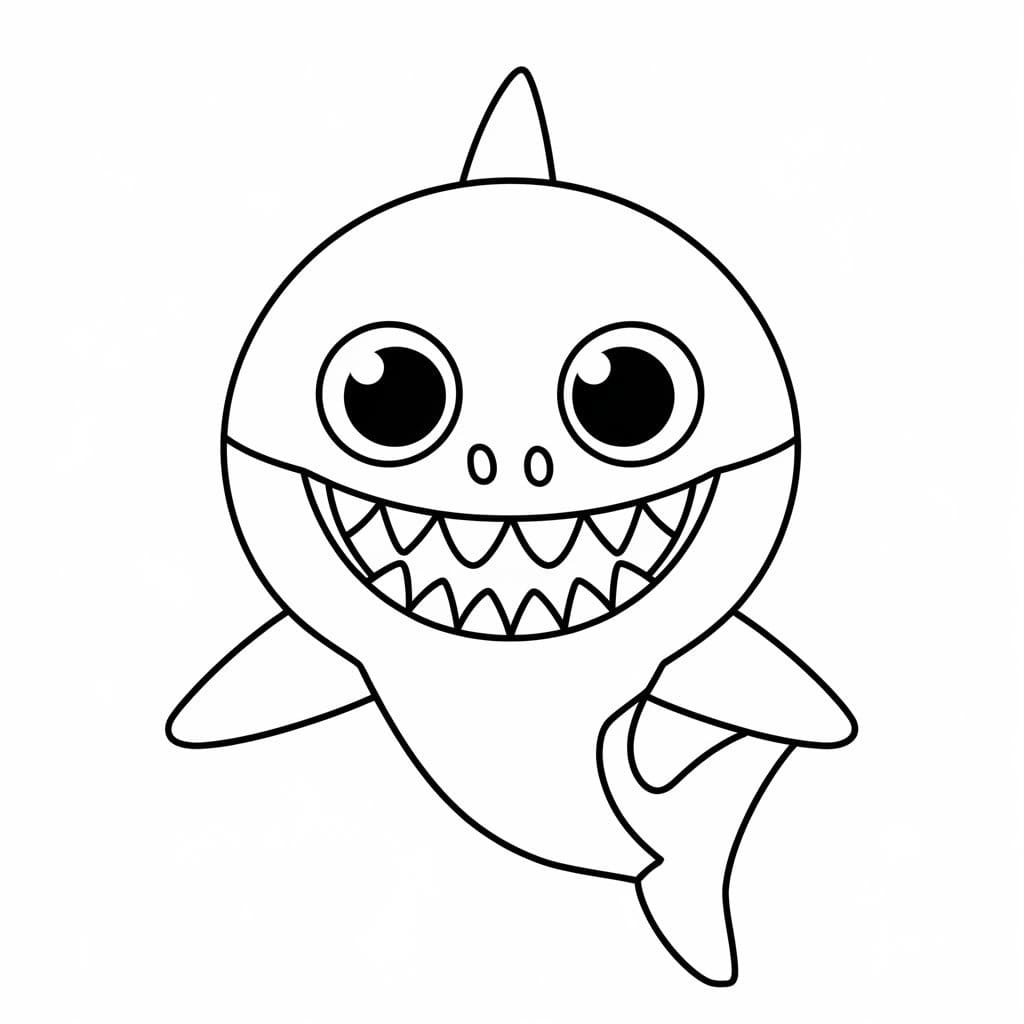 Coloriage Dessine un requin mignon