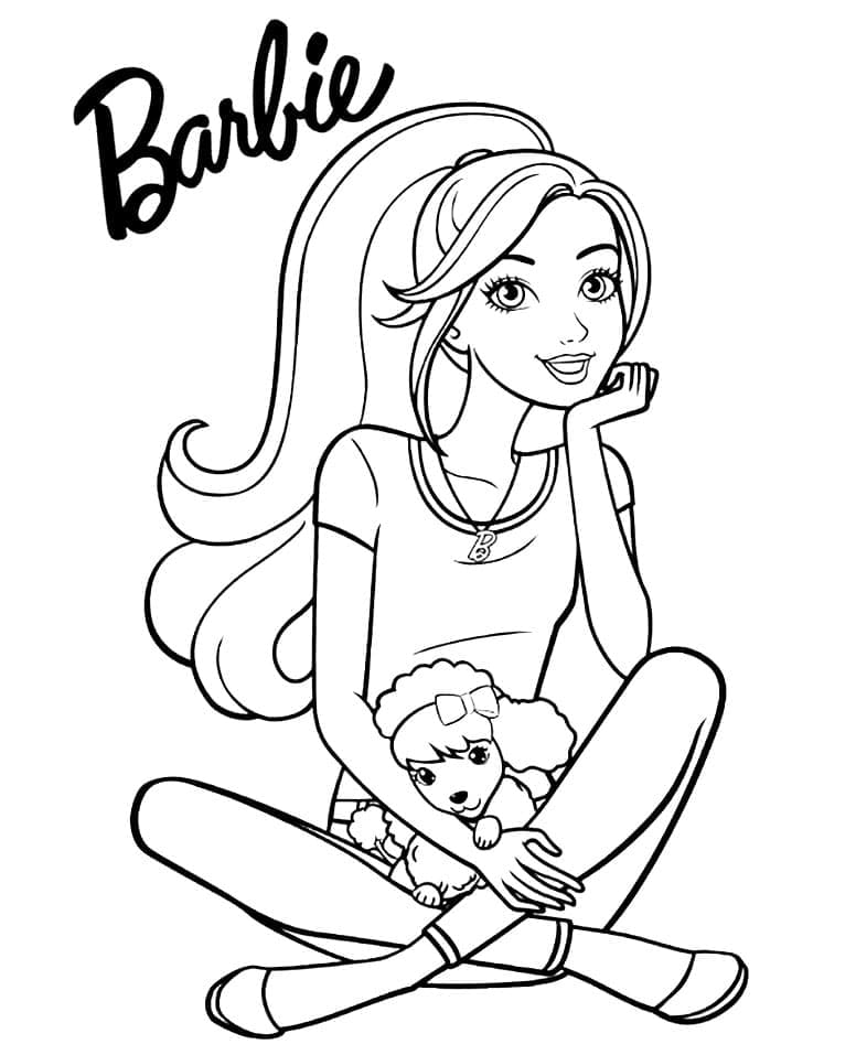 Coloriage Dessine une adorable Barbie