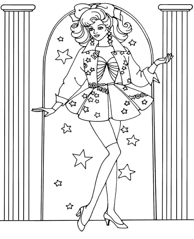 Coloriage Dessine une Barbie incroyable à imprimer