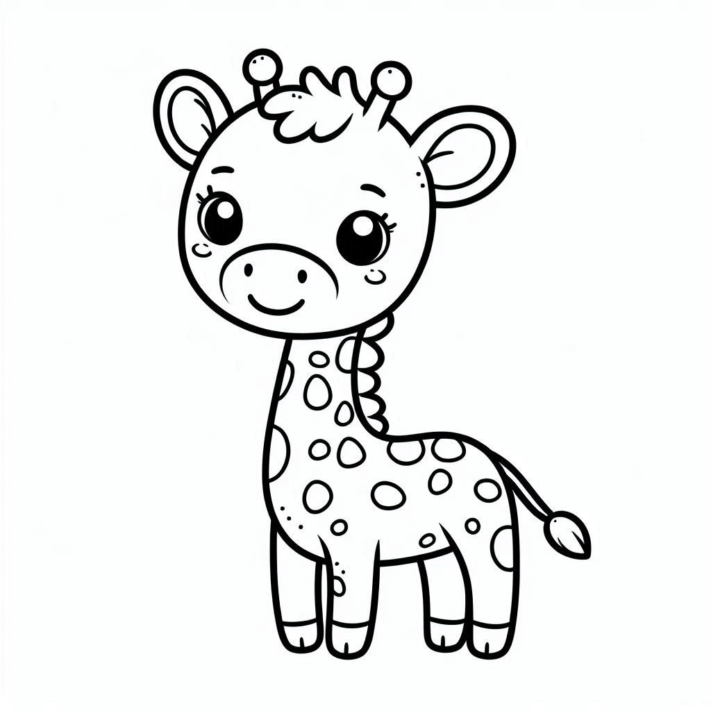 Coloriage Dessine une belle girafe