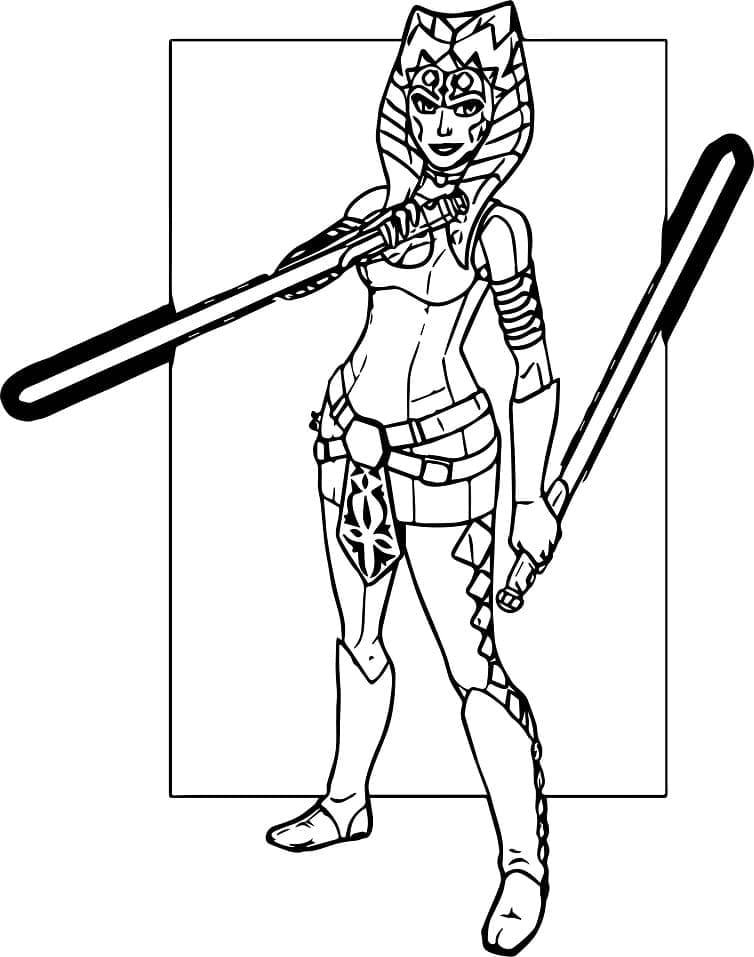 Coloriage Dessiner Ahsoka Tano à imprimer