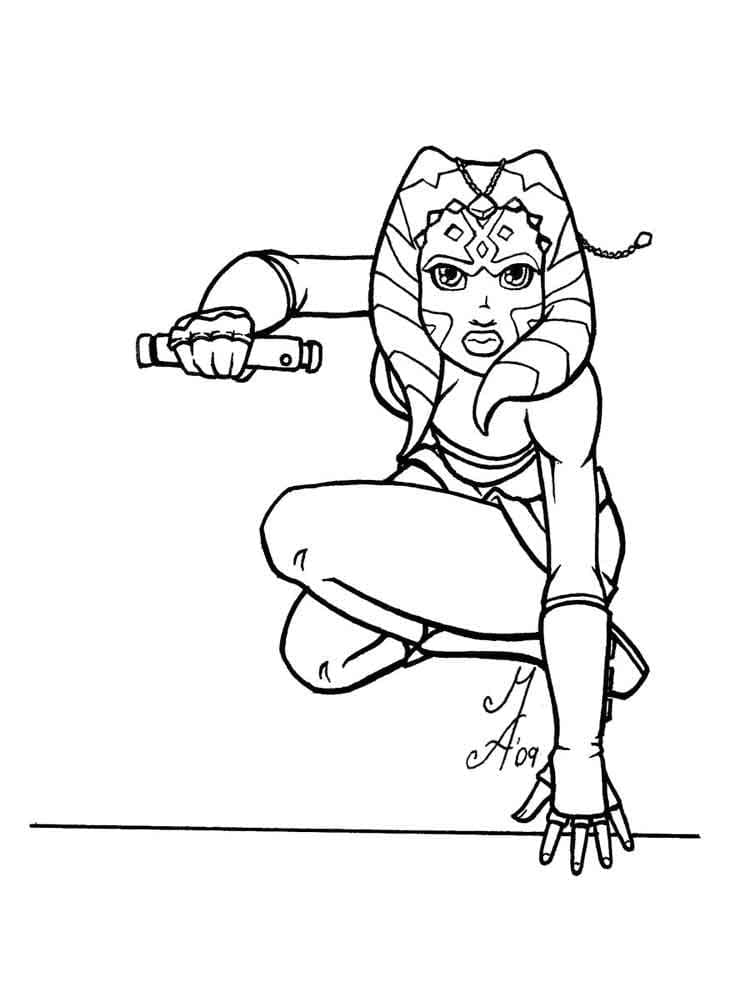 Coloriage Dessiner Ahsoka Tano gratuitement