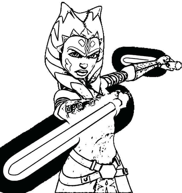 Coloriage Dessiner Ahsoka Tano Image