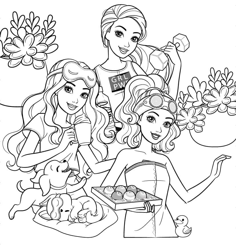 Coloriage Dessiner Barbie et ses amis gratuitement