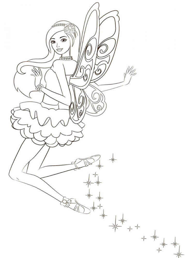 Coloriage Dessiner Barbie Fée