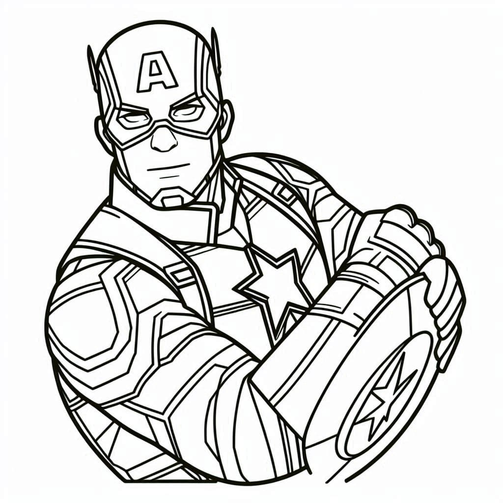 Coloriage Dessiner Captain America 3