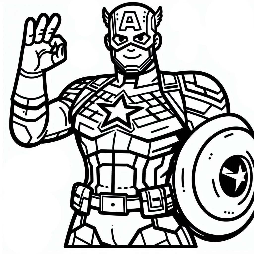 Coloriage Dessiner Captain America 5