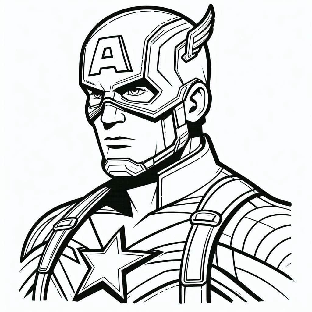 Coloriage Dessiner Captain America 6