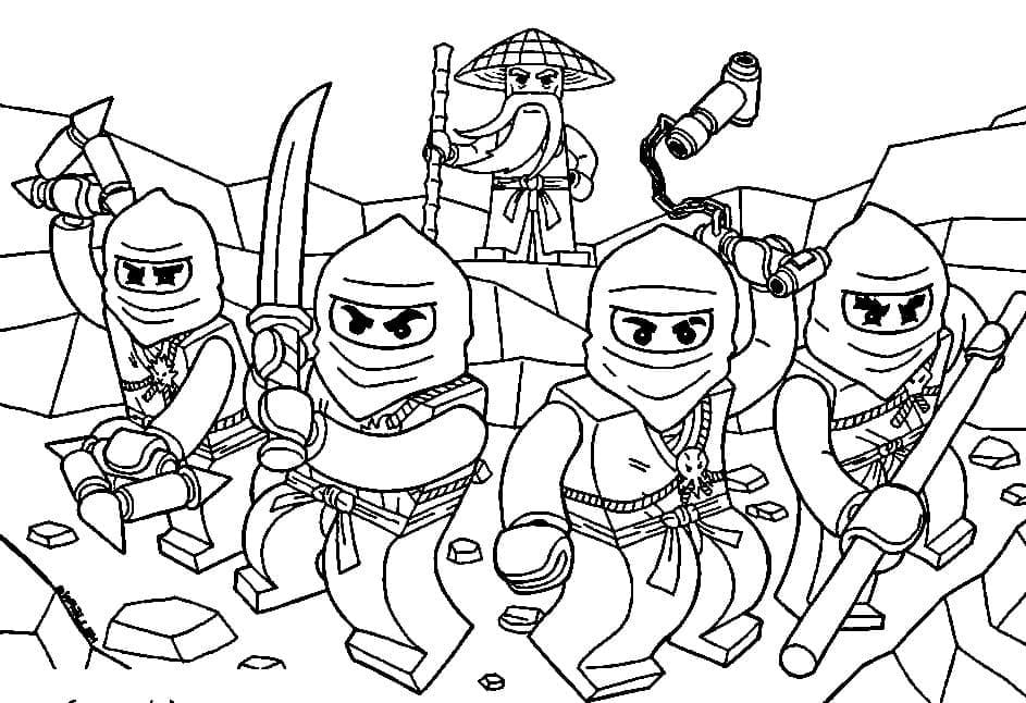 Coloriage Dessiner des guerriers Ninjago