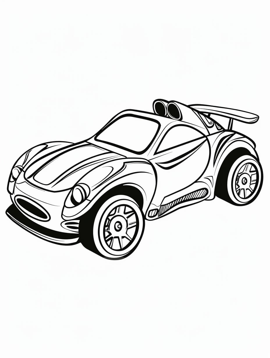 Coloriage Dessiner facile Voiture de course