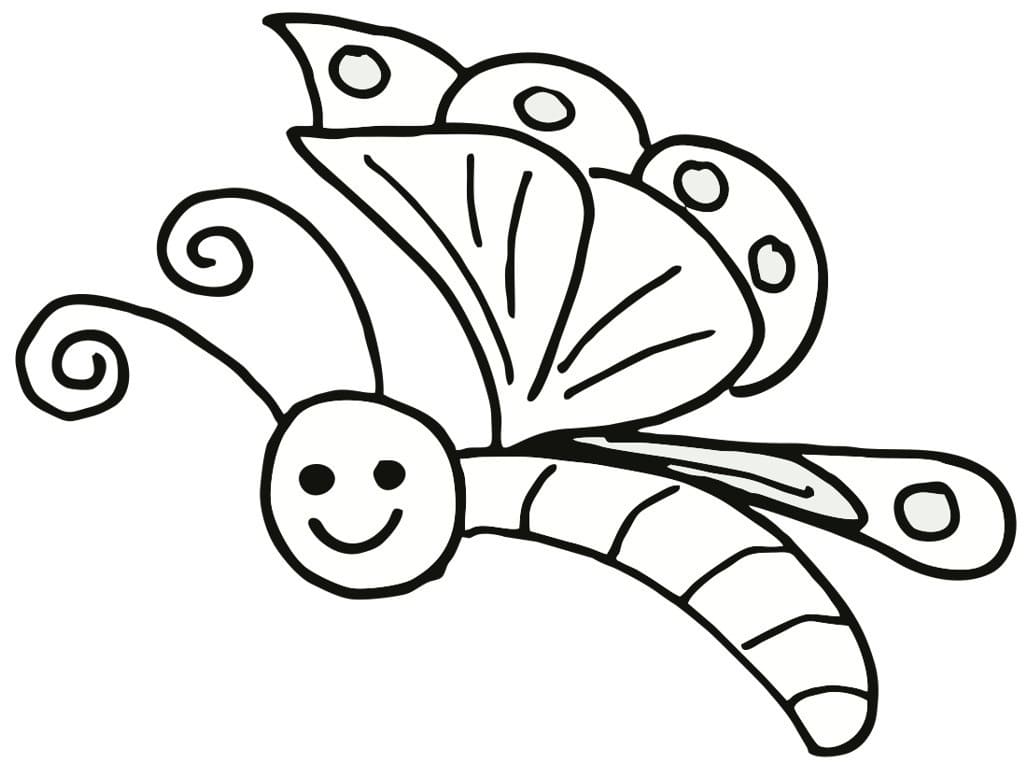 Coloriage Dessiner facilement un joli papillon imprimable à imprimer