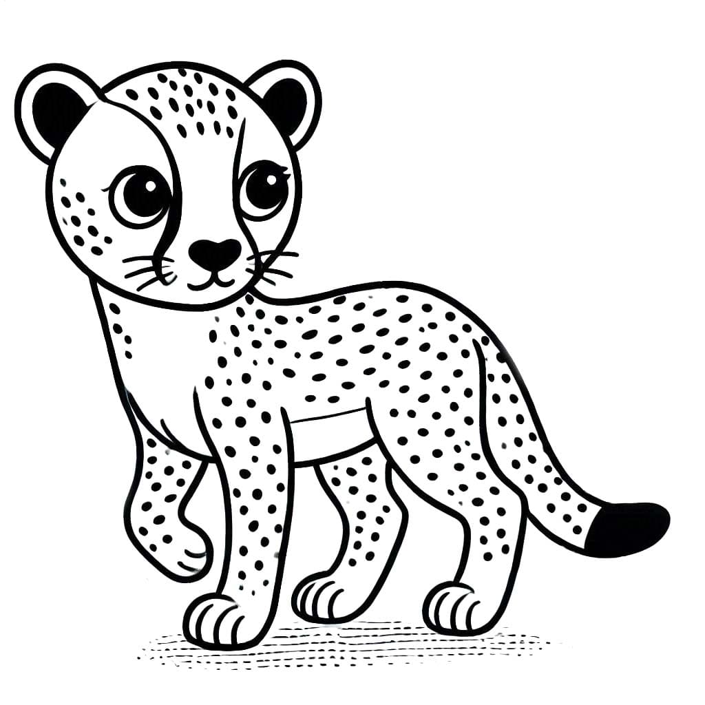 Coloriage Dessiner guépard à imprimer