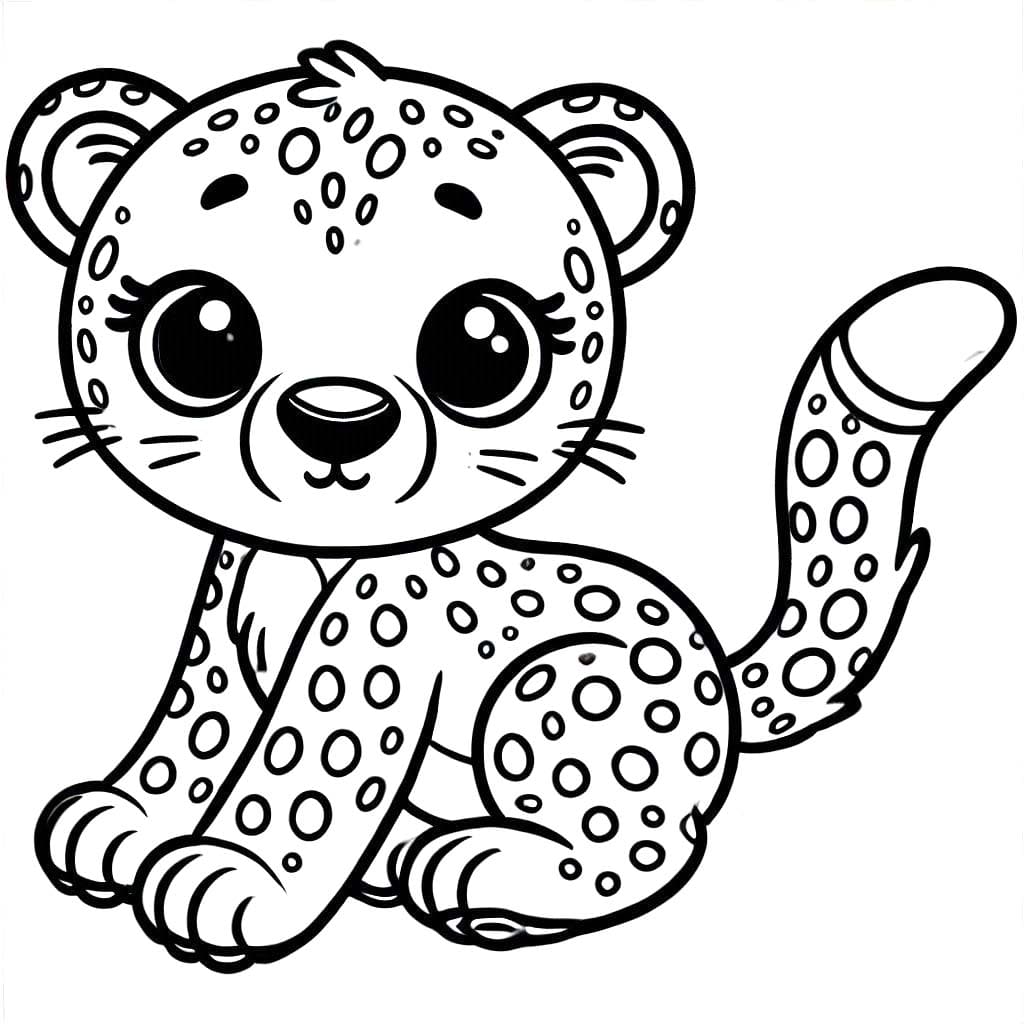 Coloriage Dessiner guépard imprimer gratuit