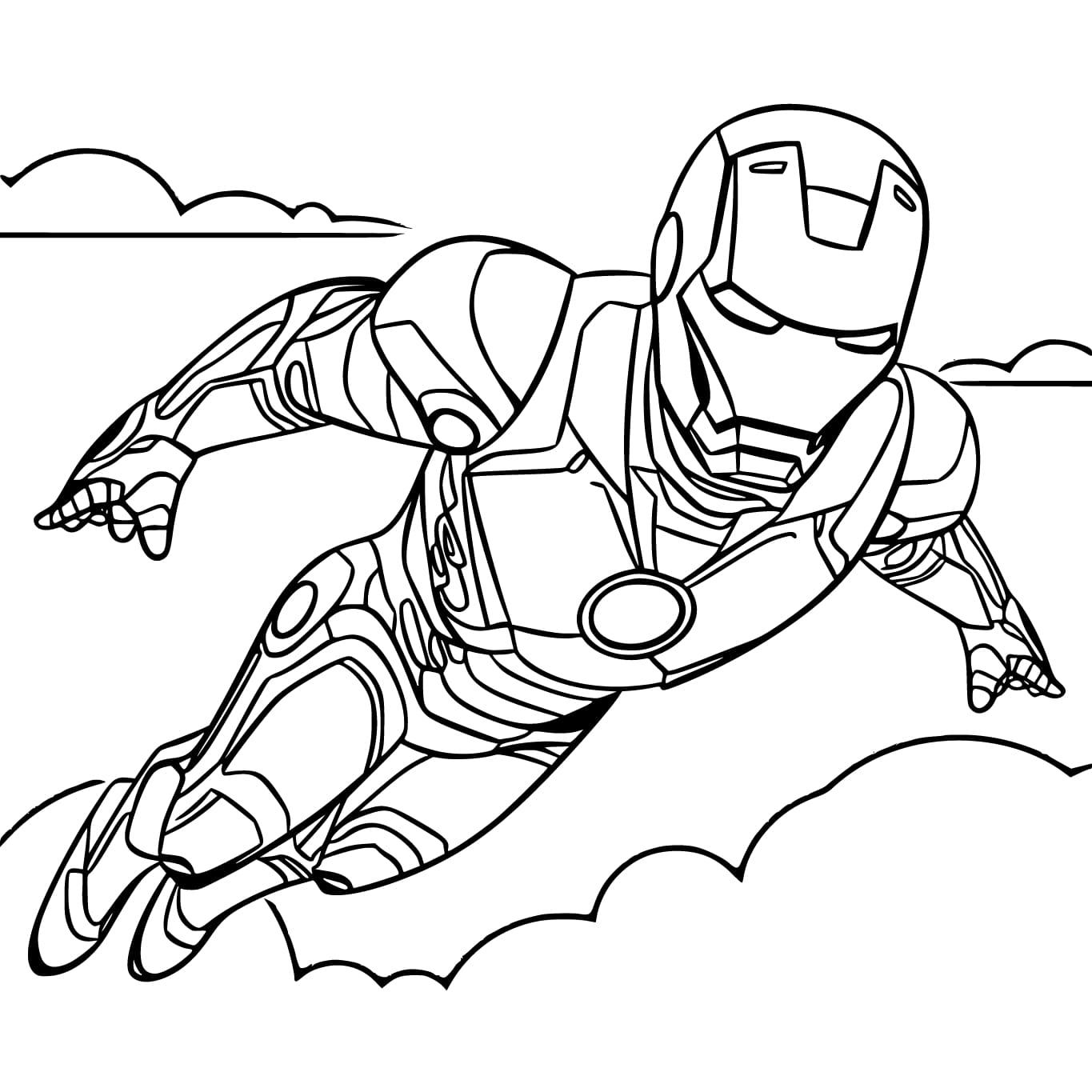 Coloriage Dessiner Iron Man volant