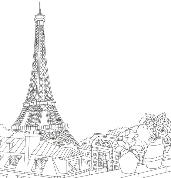 Coloriage Dessiner la tour eiffel de Paris