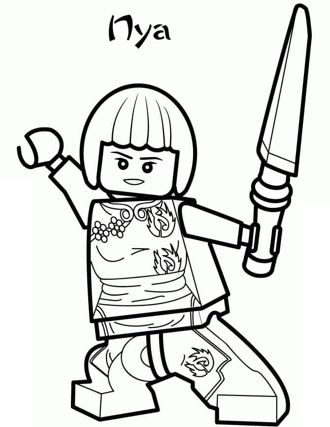 Coloriage Dessiner le personnage Nya de Lego Ninjago