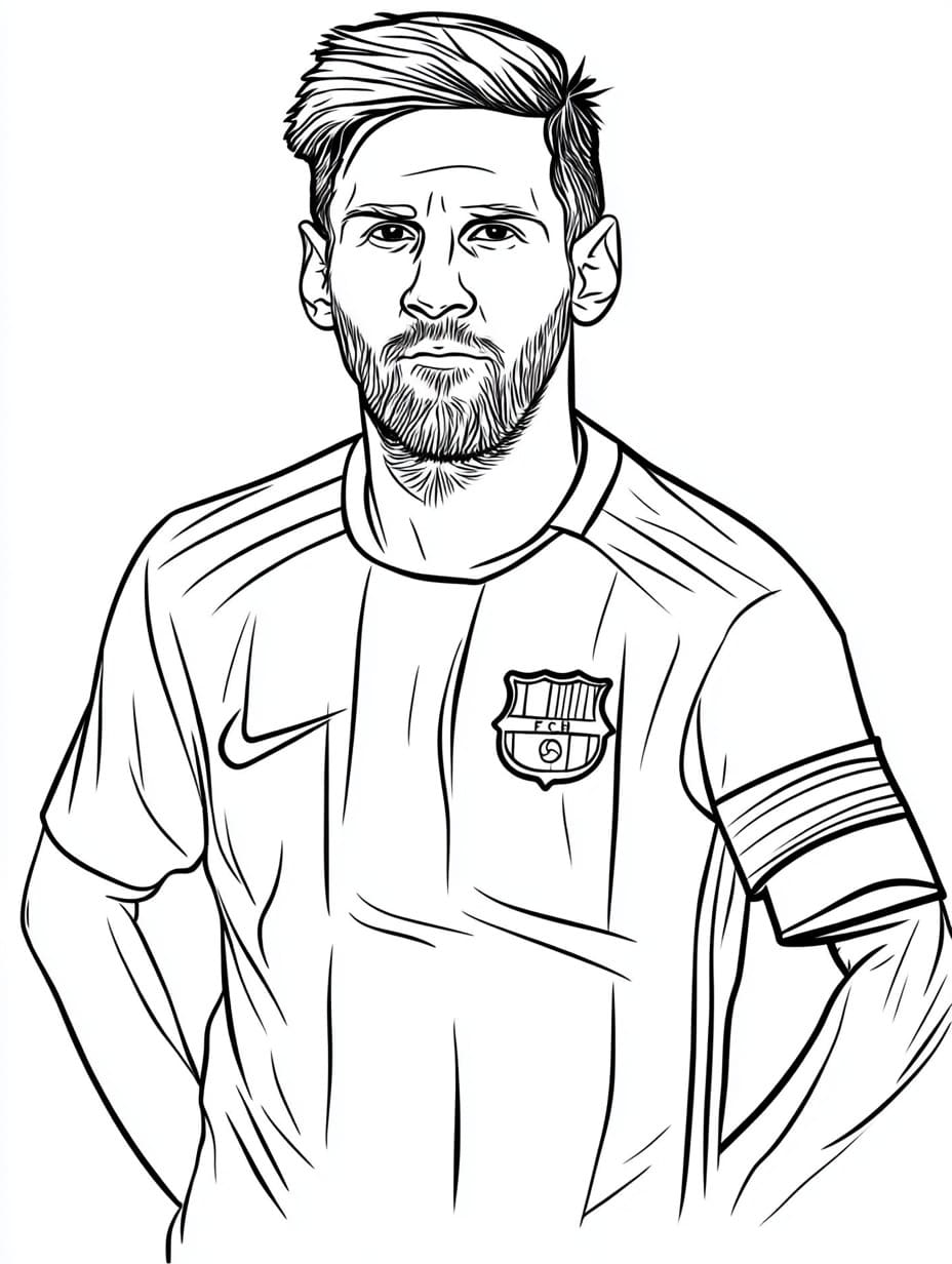 Coloriage Dessiner le portrait de Lionel Messi