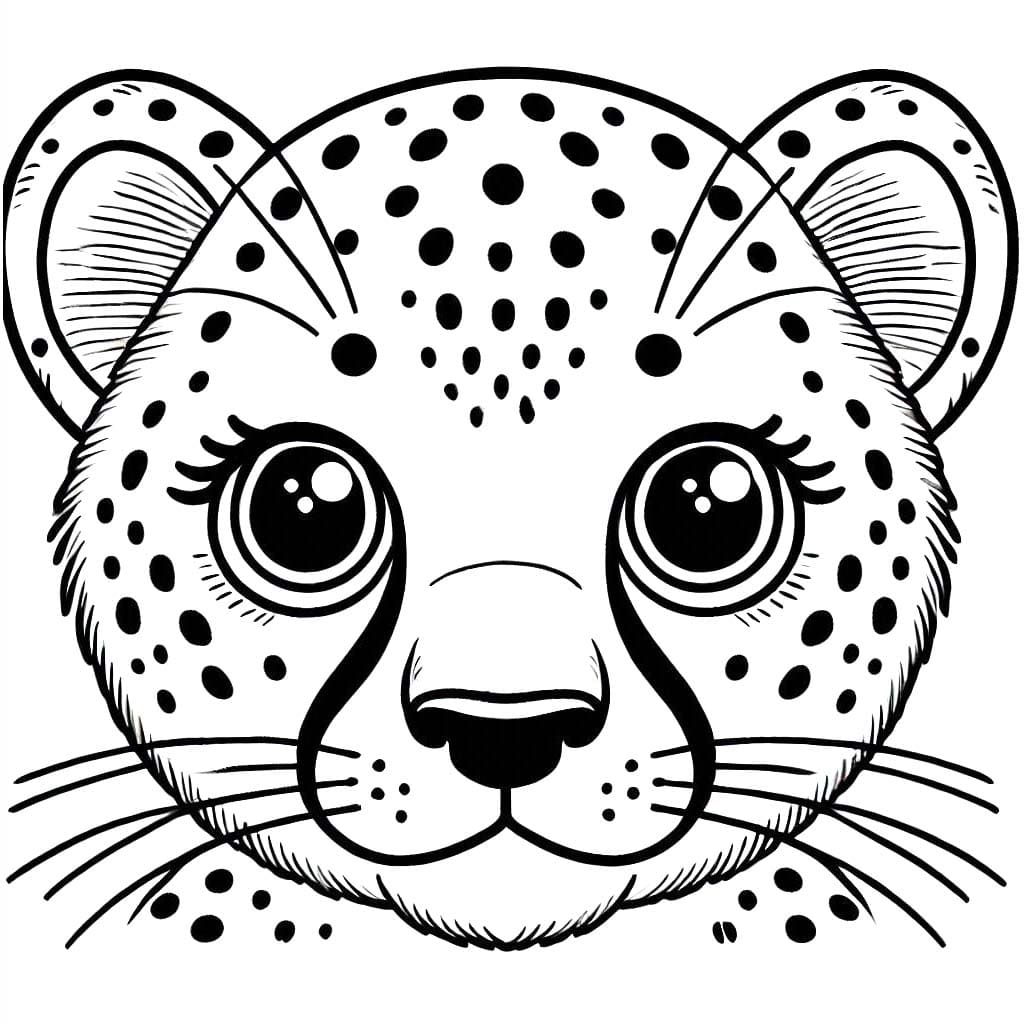 Coloriage Dessiner le visage du guépard