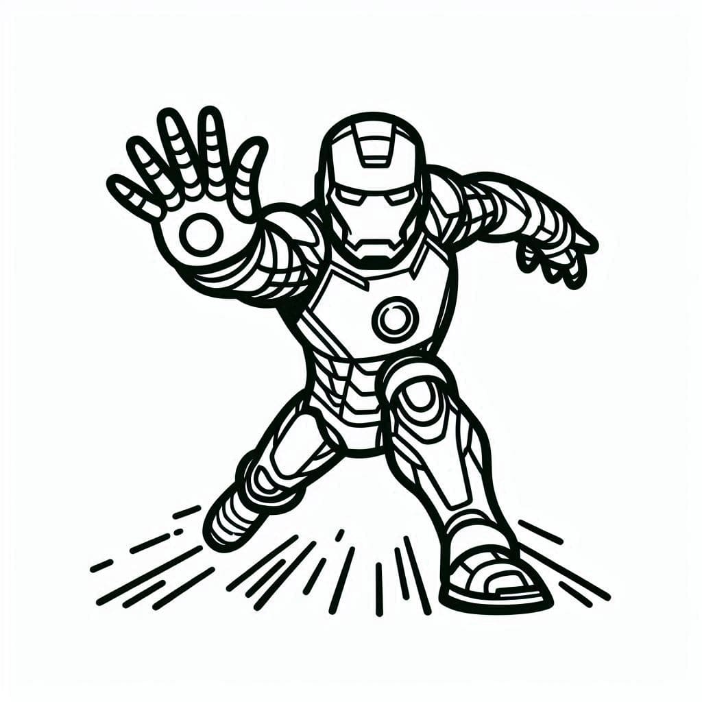 Coloriage Dessiner les combats d'Iron Man