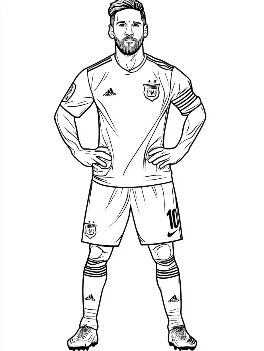 Coloriage Dessiner Lionel Messi facilement