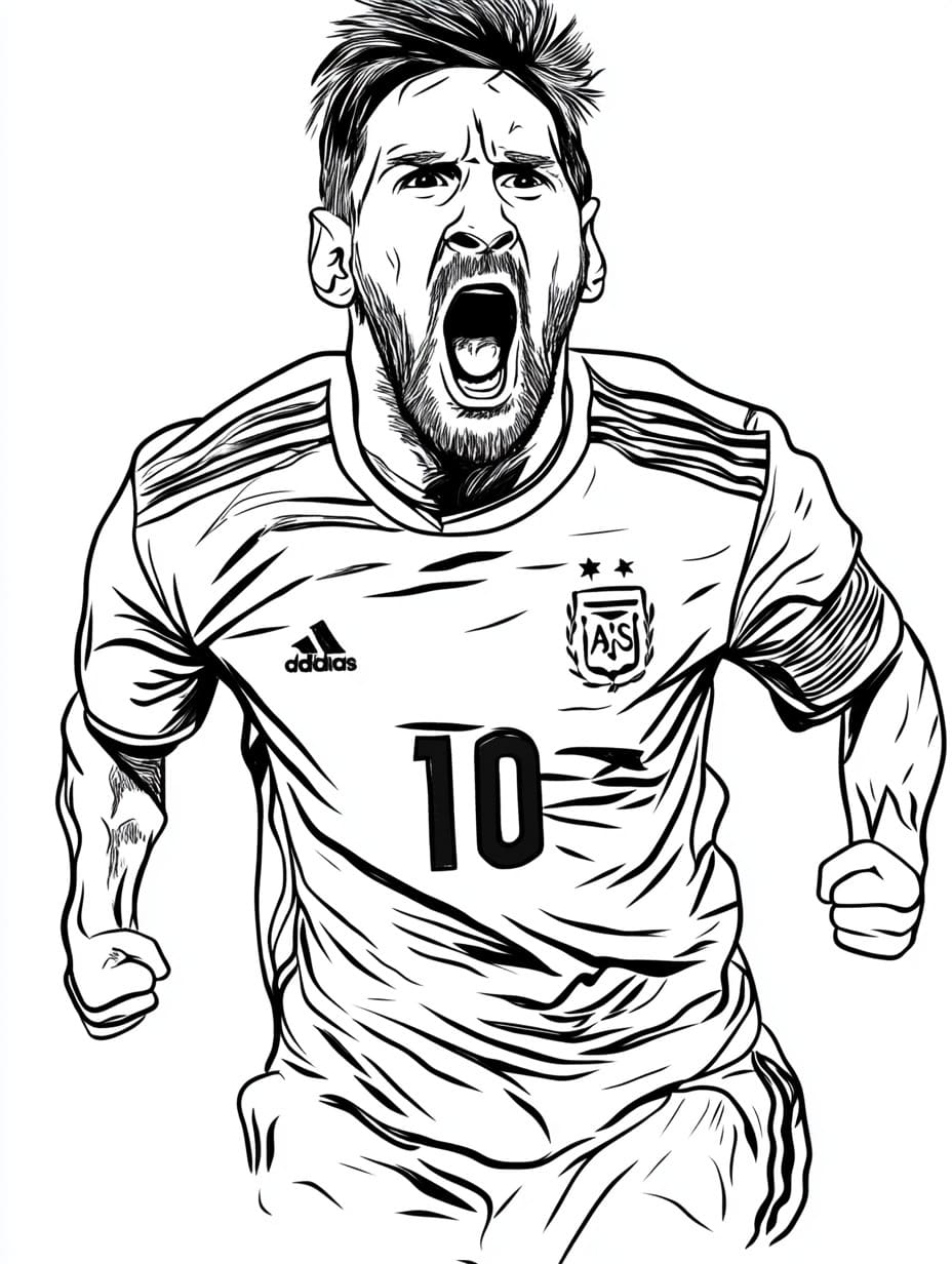 Coloriage Dessiner Lionel Messi imprimable gratuit