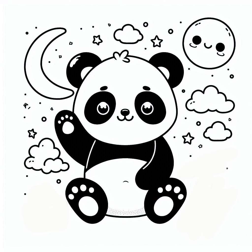 Coloriage Dessiner Panda imprimable