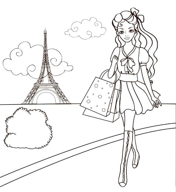 Coloriage Dessiner Paris shopping