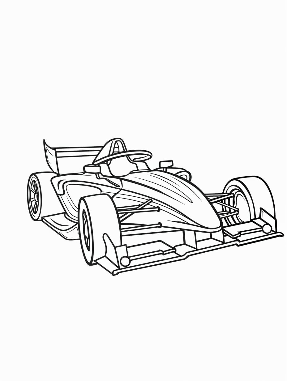 Coloriage Dessiner simple Voiture de course