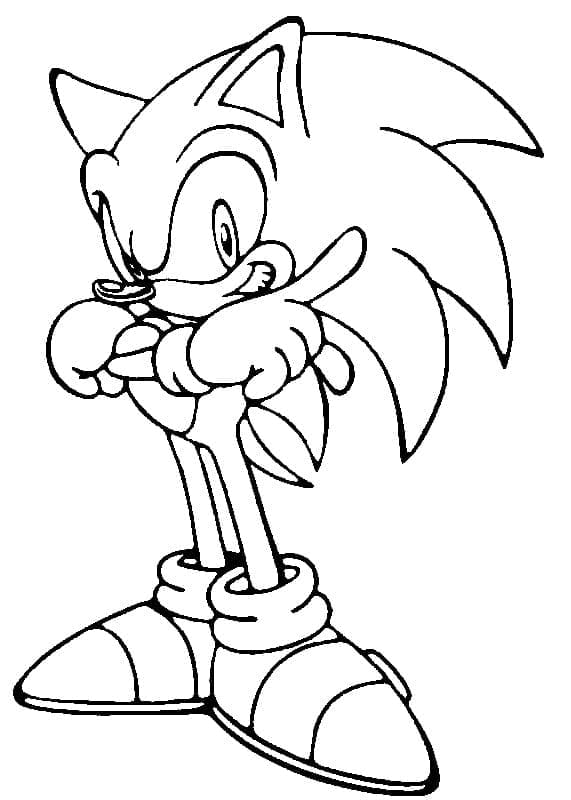 Coloriage Dessiner Sonic pour les enfants à imprimer