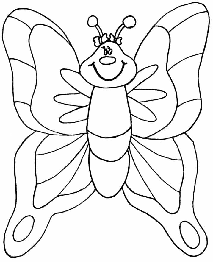 Coloriage Dessiner un adorable papillon gratuitement à imprimer