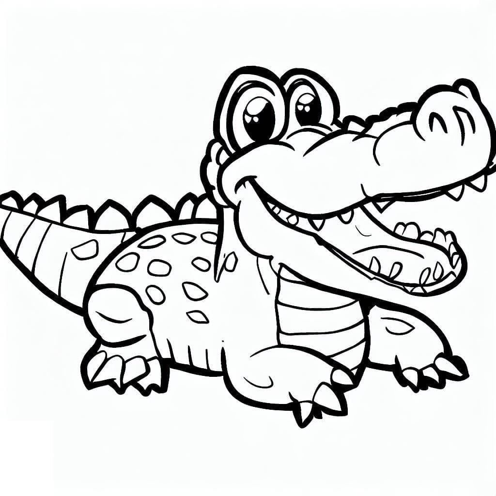 Coloriage Dessiner un bébé crocodile