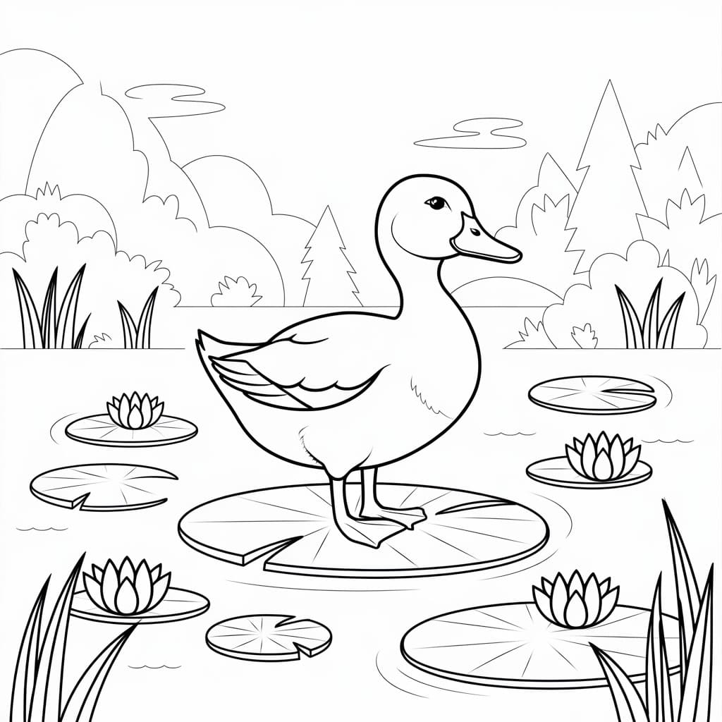 Coloriage Dessiner un canard de base facile