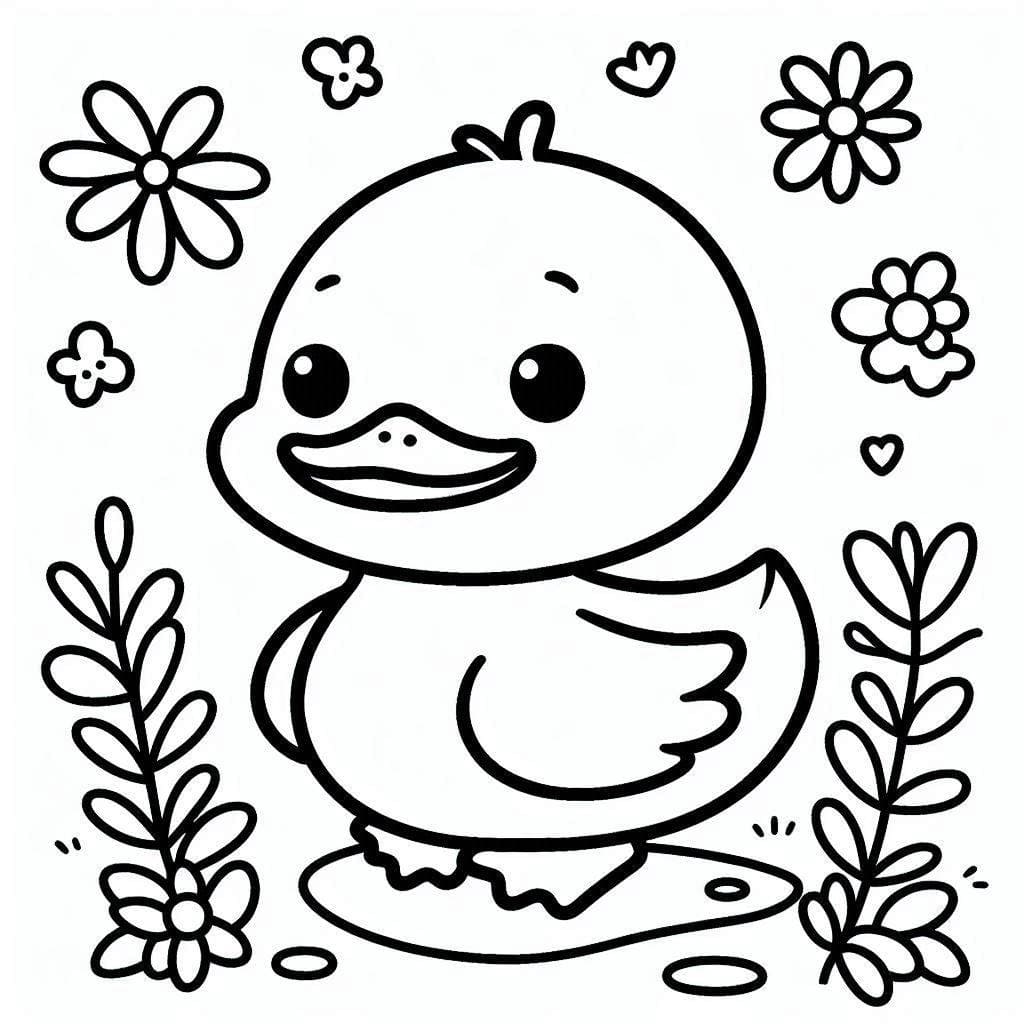 Coloriage Dessiner un canard imprimable