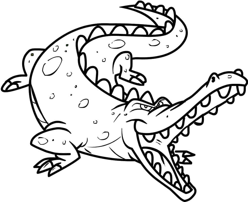 Coloriage Dessiner un crocodile à imprimer