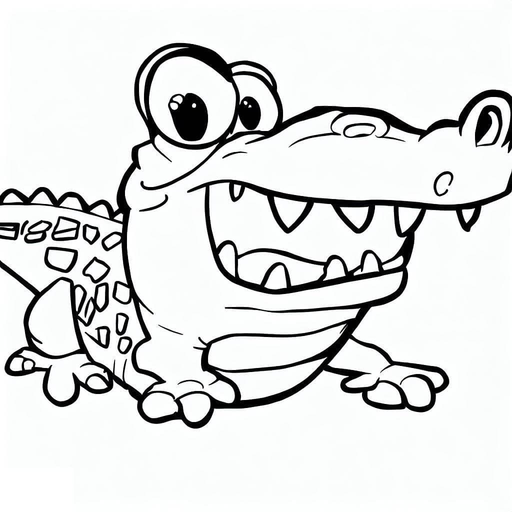 Coloriage Dessiner un crocodile à imprimer pour les enfants