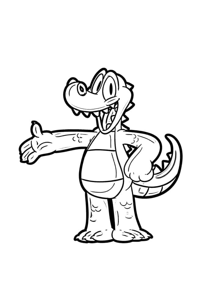 Coloriage Dessiner un crocodile de dessin animé