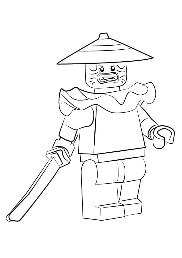 Coloriage Dessiner un épéiste de pierre Lego Ninjago