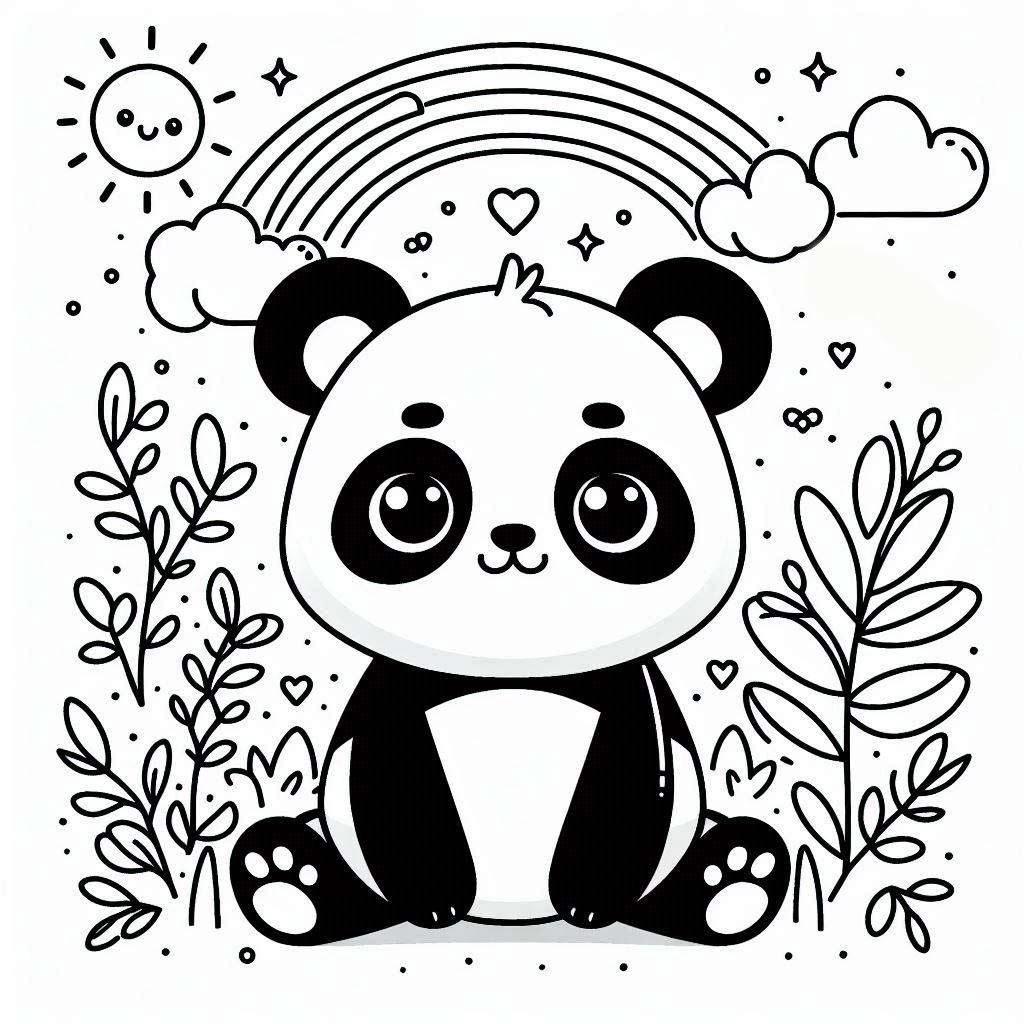 Coloriage Dessiner un panda à imprimer