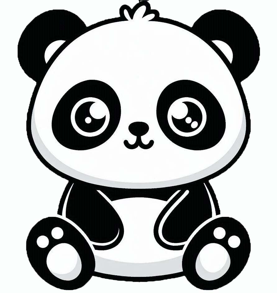 Coloriage Dessiner un panda facilement à imprimer