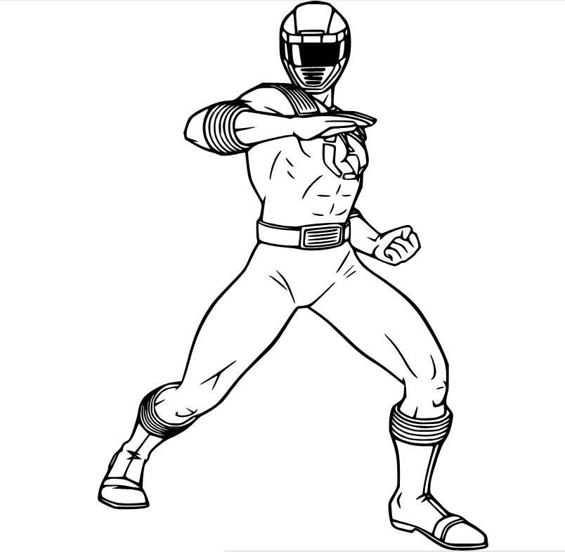 Coloriage Dessiner un Ranger Rouge en Combat