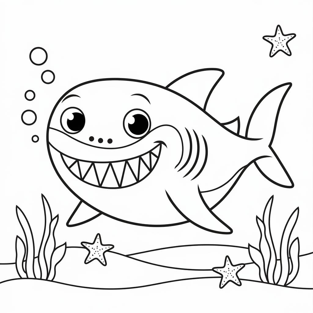 Coloriage Dessiner un requin facilement