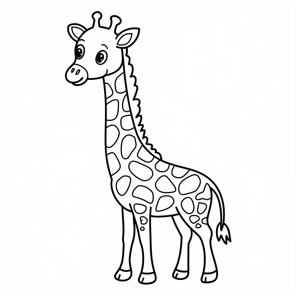 Coloriage Dessiner une girafe de base facile