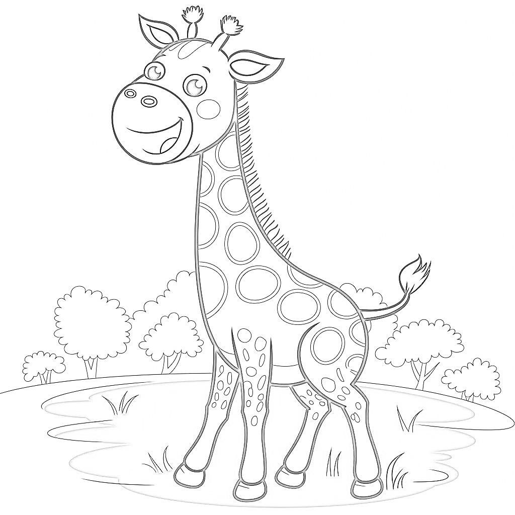 Coloriage Dessiner une girafe gratuitement à imprimer