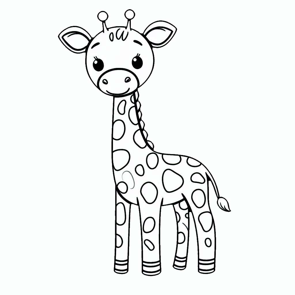 Coloriage Dessiner une girafe Imprimer à imprimer