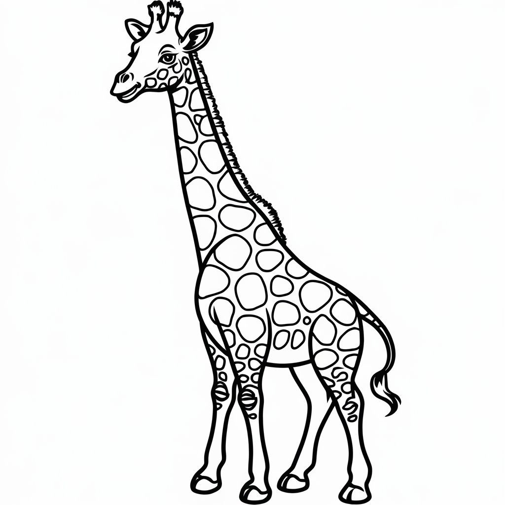 Coloriage Dessiner une image de girafe à imprimer