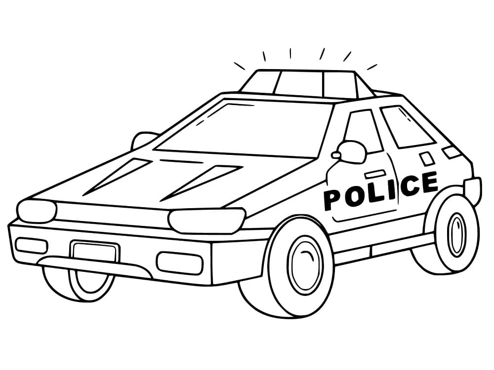 Coloriage Dessiner une voiture de police à imprimer gratuitement