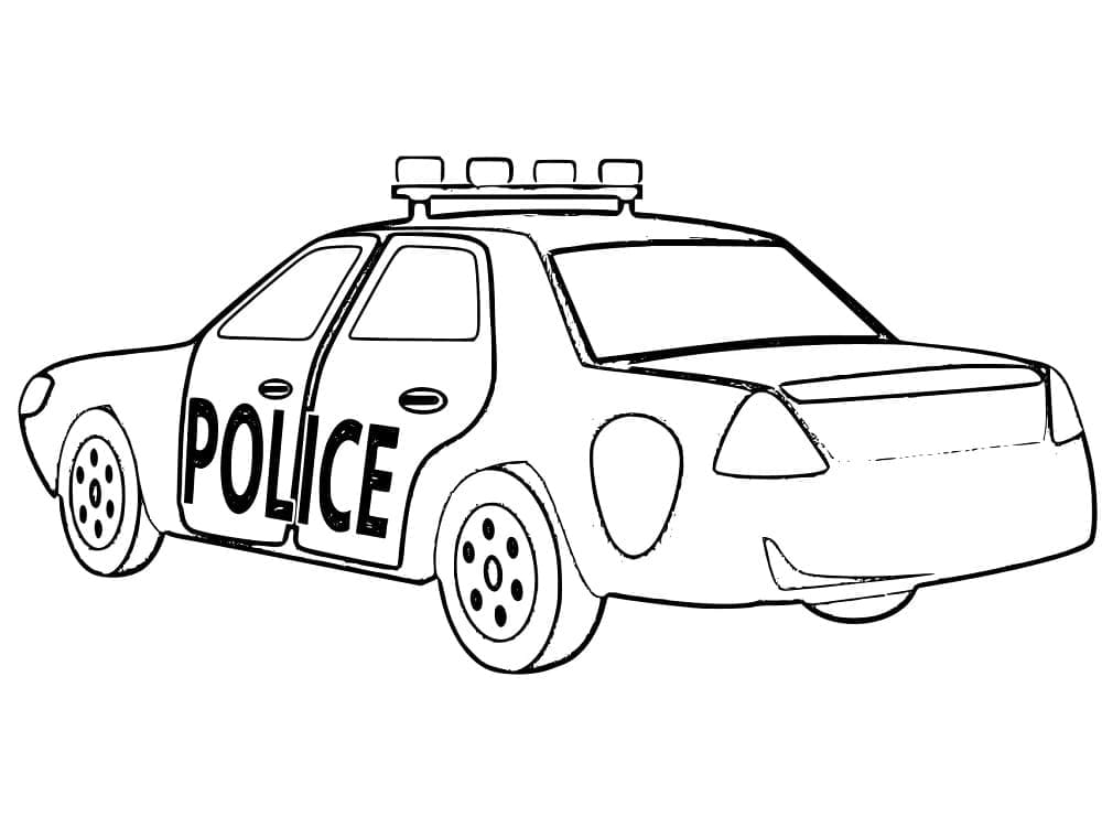 Coloriage Dessiner une voiture de police imprimable pour les enfants