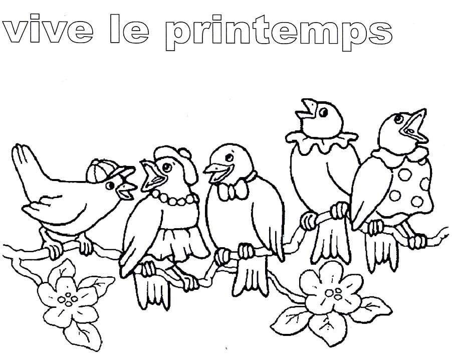 Coloriage Dessiner Vive le Printemps 1