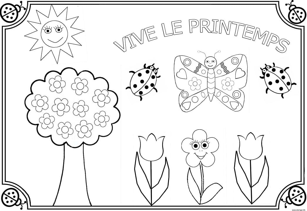 Coloriage Dessiner Vive le Printemps 3